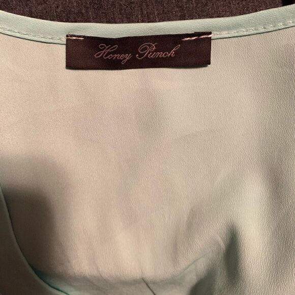 Honey Punch mint Faux Wrap Dress. Size small - Picture 3 of 7